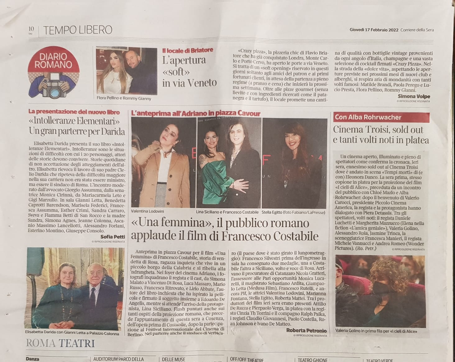 Elisabetta Darida, Corriere della Sera,17 febbraio 2022