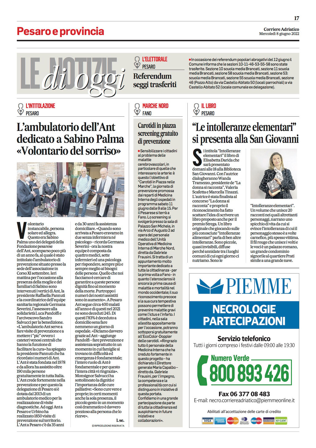 Corriere Adriatico, 08 giugno 2022