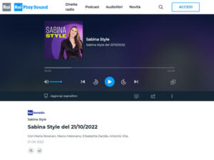 Raiplaysound.it-Sabina Style, 21 ottobre 2022